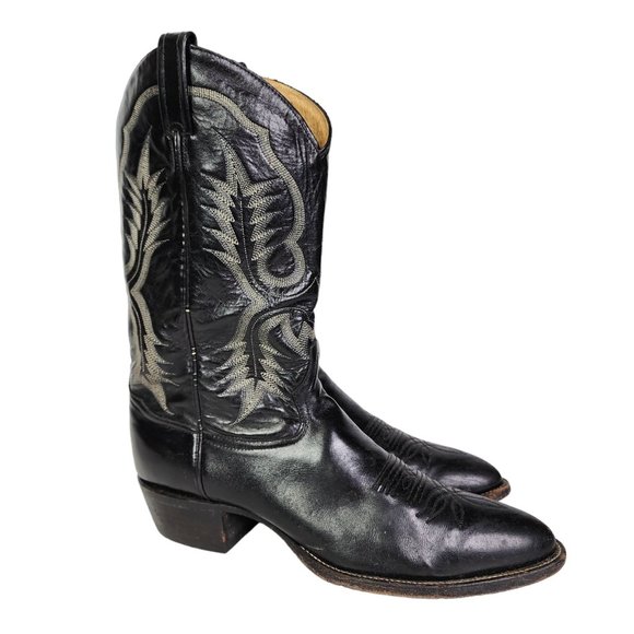 Tony Lama Other - TONY LAMA Style 2923 Mens Size 13AA Black Leather Longhorn Cowboy Western Boots